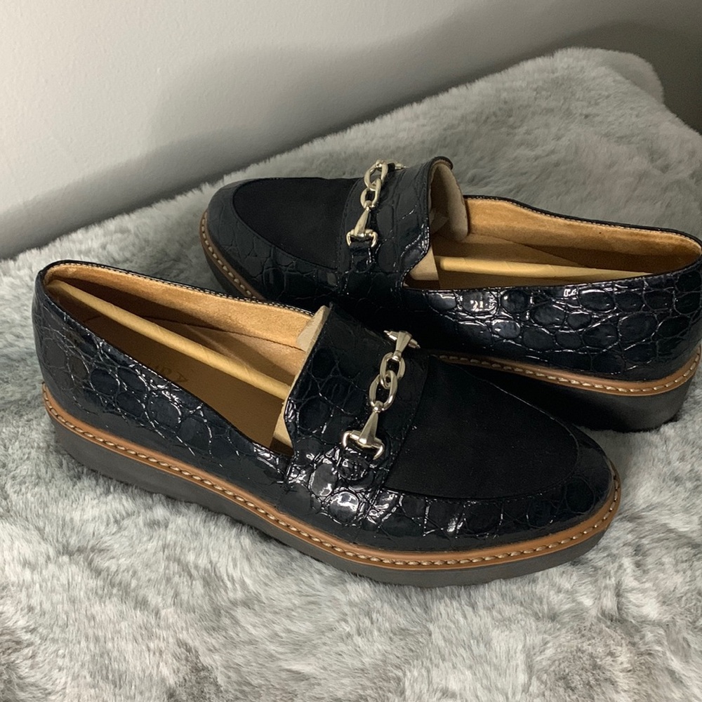 Naturlizer Edie, black croco 8.5 loafer